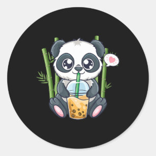 Cute Panda Kawaii Anime Otaku Japanese Bubble Boba Classic Round Sticker