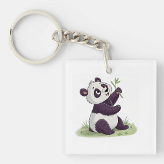 Cute panda key keychain