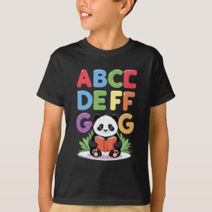 Cute Panda Lecture - Colorful ABCD FG T-Shirt