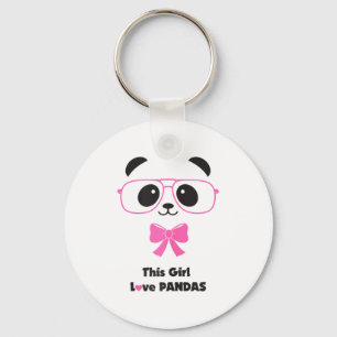 Cute Panda-loving Girl Funny Gles Bow Women Keychain