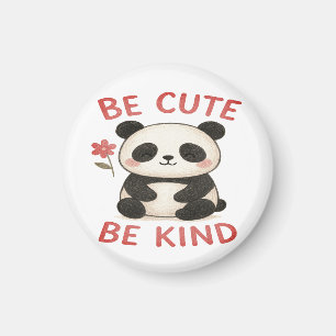 Cute Panda Magnet Button – “Be Cute, Be Kind”