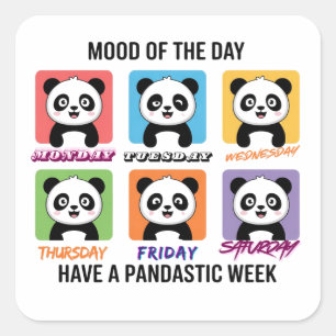 Cute Panda Mood of the Day Stickers