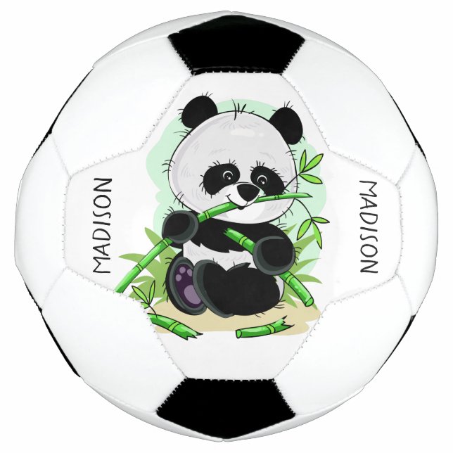 Cute Panda nom personnalisé ballon de football (Devant)