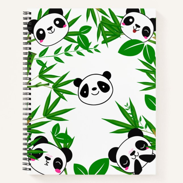 Cute Panda Notebook for Kids (Front)