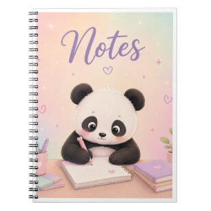 Cute Panda Notes – Pastel Study Desk Notebook