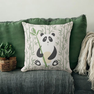 Cute Panda Nursery Throw Pillow