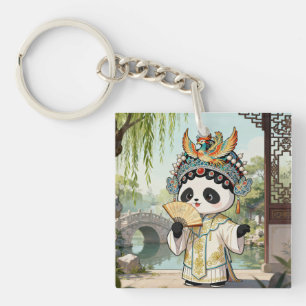Cute Panda Opera Keychain