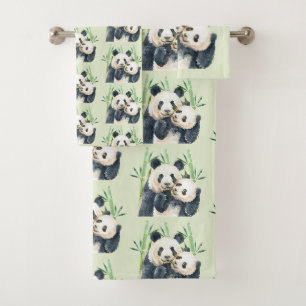 Cute Panda Ours Cuddin Motif d'aquarelle