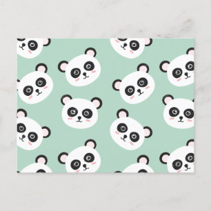 Cute panda pattern holiday postcard