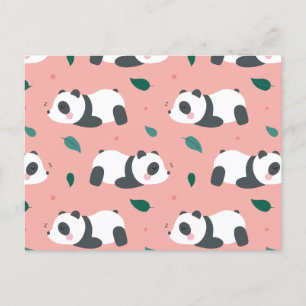 Cute panda pattern holiday postcard