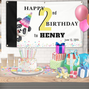 Cute Panda - Personalized Birthday Banner