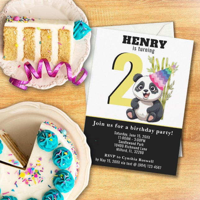 Cute Panda - Personalized Birthday Invite (Creator Uploaded)