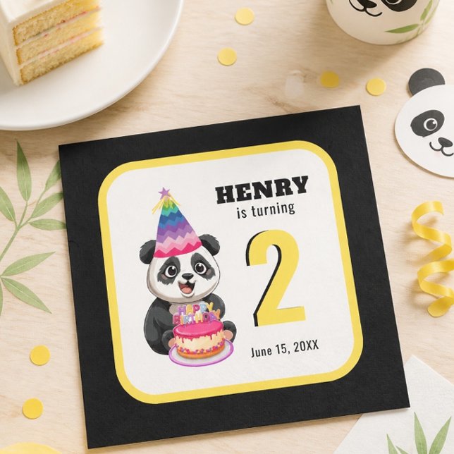 Cute Panda - Personalized Birthday Napkin (Creator Uploaded)