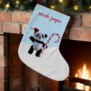 Cute Panda Personalized Christmas Stocking