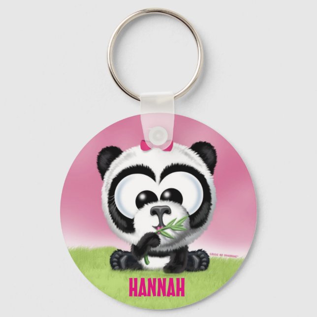 Cute Panda Personalized Keychain (Front)