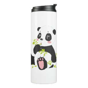 Cute panda printed thermal tumbler