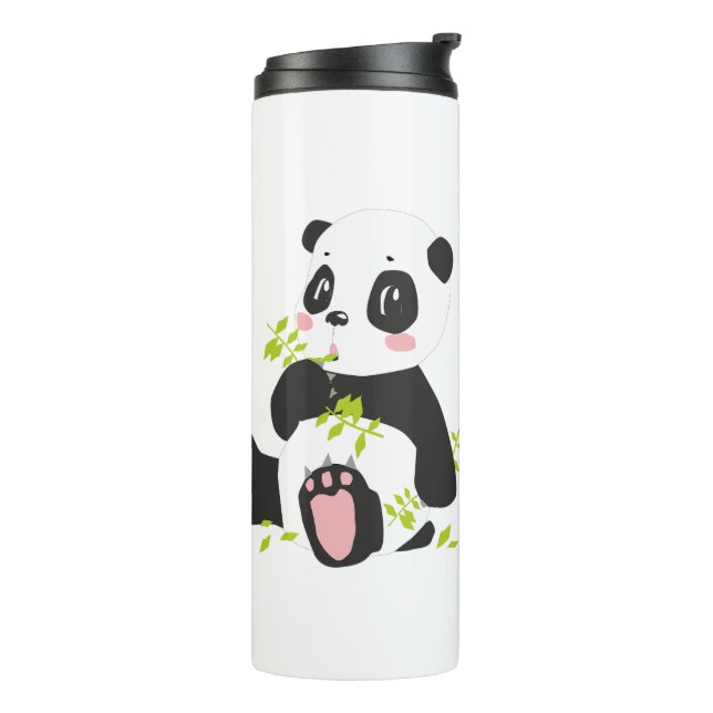 Cute panda printed thermal tumbler (Rotated Left)
