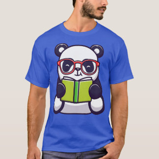 Cute Panda Reading Book T-Shirt