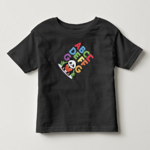 Cute Panda Reading – Colourful ABCD FG T-Shirt