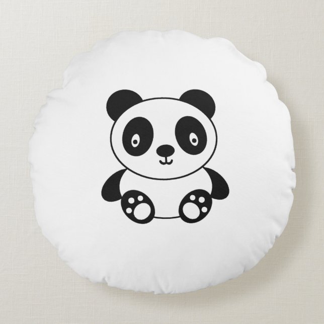 Cute Panda Round Pillow (Front)
