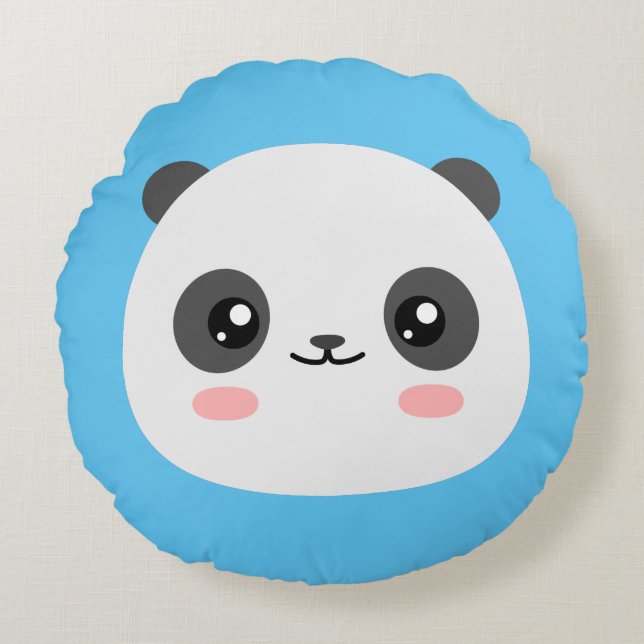 Cute Panda Round Pillow (Front)