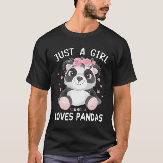 Cute Panda Shirts Girls Gifts Just A Girl Who Love