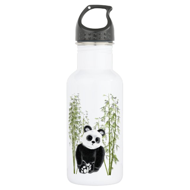 Cute Panda Sitting In Bamboo 532 Ml Water Bottle (Front)