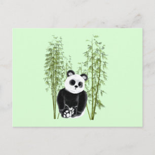 Cute Panda Sitting in Bamboo Postcard