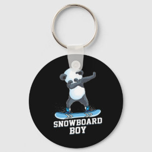Cute Panda Snowboarding Skiing Dabbing Panda Snowb Keychain