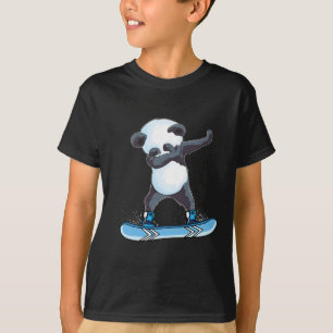Cute Panda Snowboarding Skiing Gifts Dabbing Panda T-Shirt