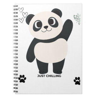 Cute Panda Spiral Notebook — Kawaii Just Chilling 