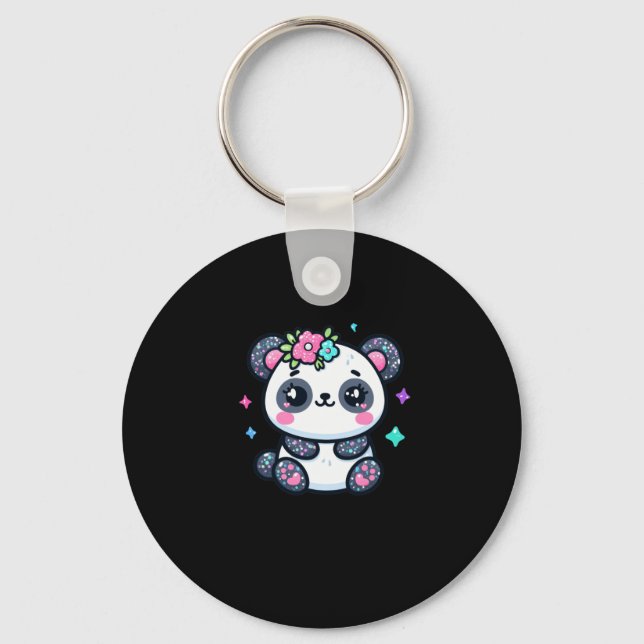 Cute Panda Sticker  Keychain (Front)