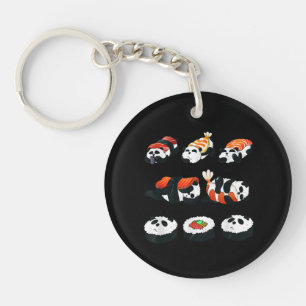 Cute Panda Sushi Hug Maki Lover Funny Kawaii Food Keychain