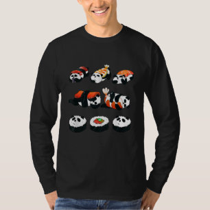 Cute Panda Sushi Hug Maki Lover Funny Kawaii Food T-Shirt