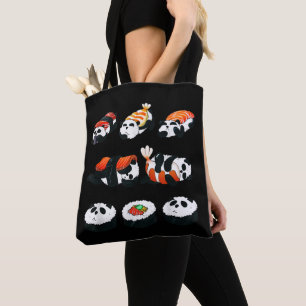 Cute Panda Sushi Hug Maki Lover Funny Kawaii Food  Tote Bag