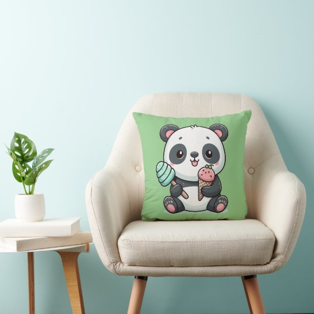 Cute panda throw pillow (Chair)