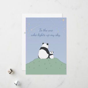 Cute Panda Under Stars Holiday Card