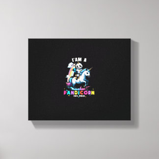 Cute Panda Unicorn I'am A Pandicorn Magic Girl Wom Canvas Print