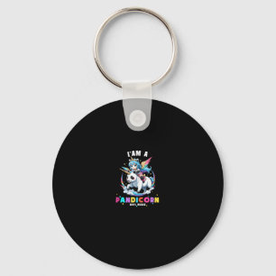 Cute Panda Unicorn I'am A Pandicorn Magic Girl Wom Keychain