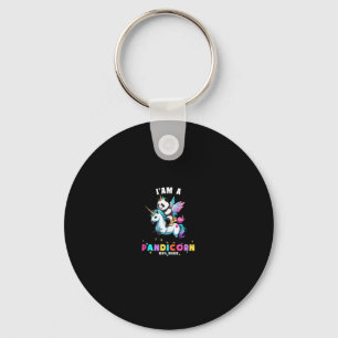 Cute Panda Unicorn I'am A Pandicorn Magic Girl Wom Keychain