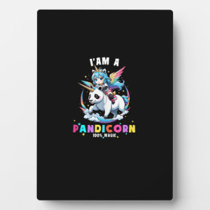 Cute Panda Unicorn I'am A Pandicorn Magic Girl Wom Plaque