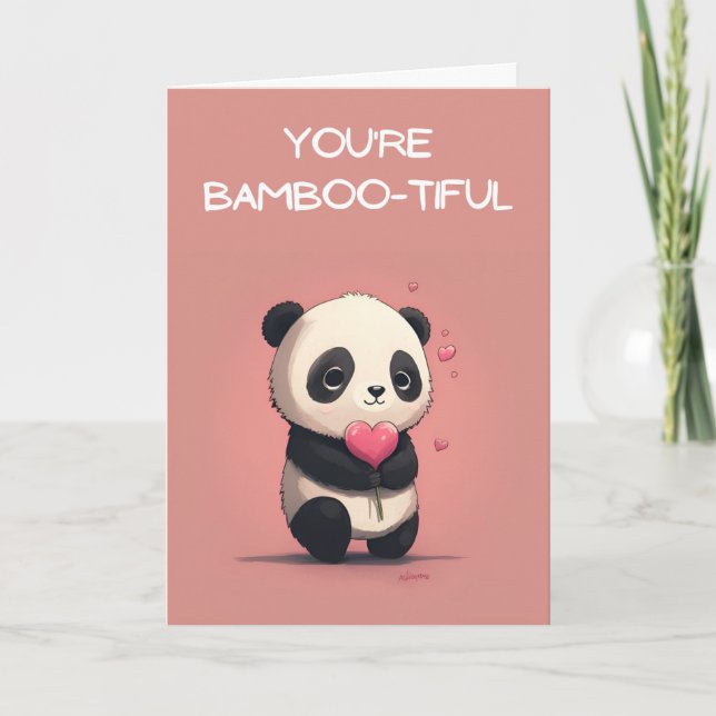 Cute Panda Valentine's Day Card (Front)