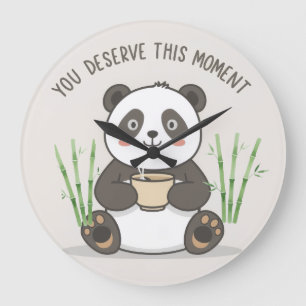 Cute Panda Wall Clock   Motivational Cute Panda