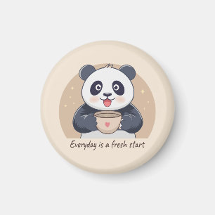 Cute Panda with Coffee Magnet