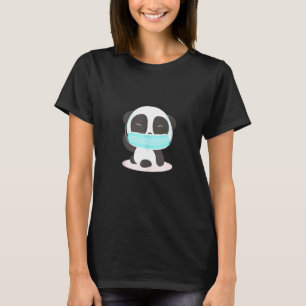 Cute Panda With Face Mask Funny For Animal Lovers T-Shirt