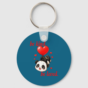 Cute panda with heart balloon valentine's day for keychain