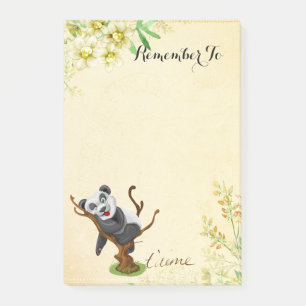 Cute Panda With Yellow Flowers Post-it Notes