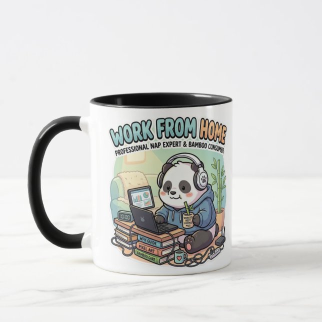 Cute Panda Work From Home   Mug (Left)