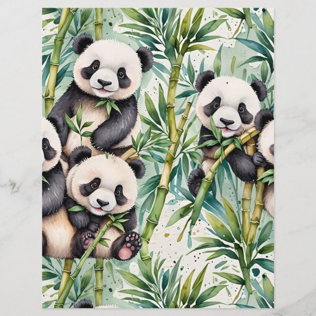 Cute Pandas and Bamboo (Front)