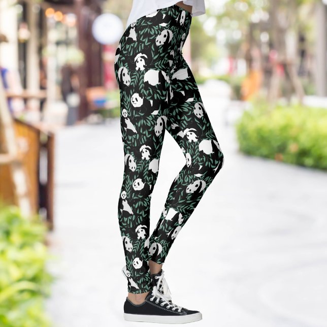 Cute Pandas and Leaves Leggings (Creator Uploaded)